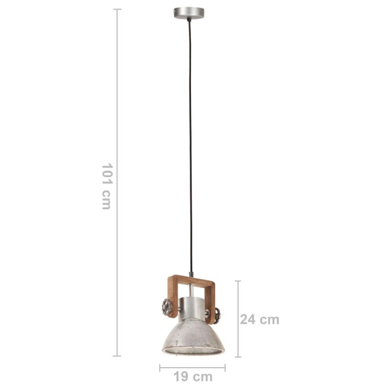 Lampă suspendată industrială, 25 W, argintiu, rotund, 19 cm E27