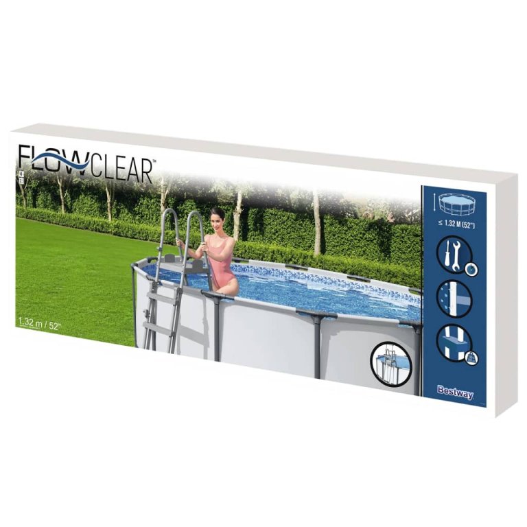 Bestway Scară de siguranță piscină cu 4 trepte Flowclear, 132 cm