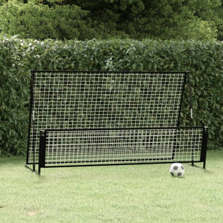 Poartă de fotbal de ricoșeu 2-în-1, 202x104x120 cm, oțel