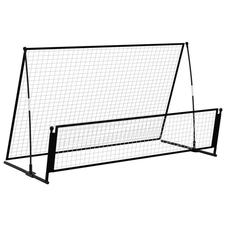 Poartă de fotbal de ricoșeu 2-în-1, 202x104x120 cm, oțel