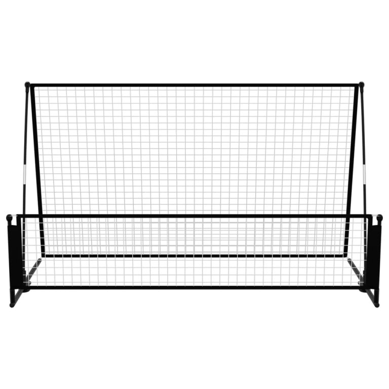 Poartă de fotbal de ricoșeu 2-în-1, 202x104x120 cm, oțel