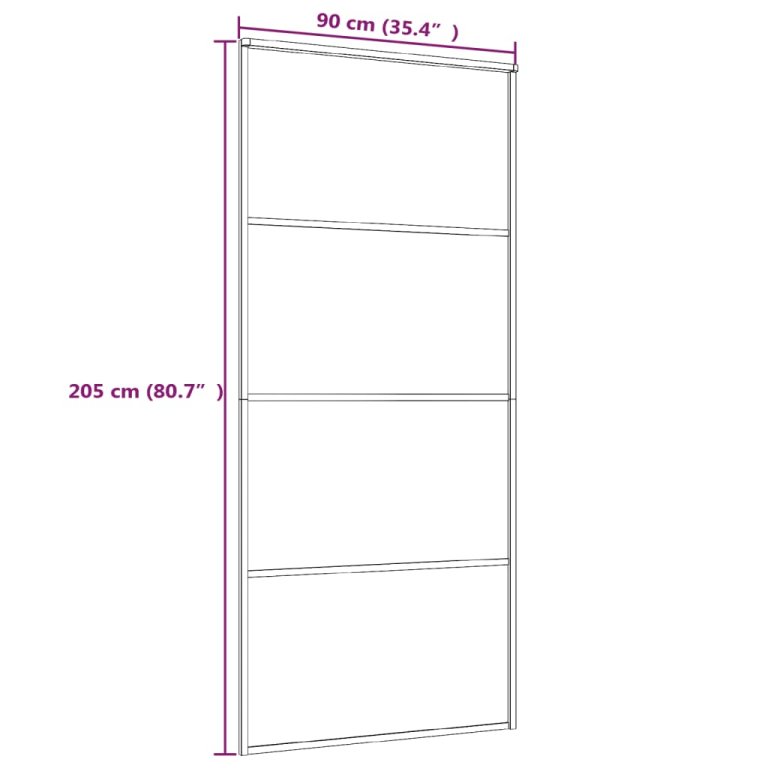 Ușă glisantă, alb, 90x205 cm, sticlă ESG și aluminiu