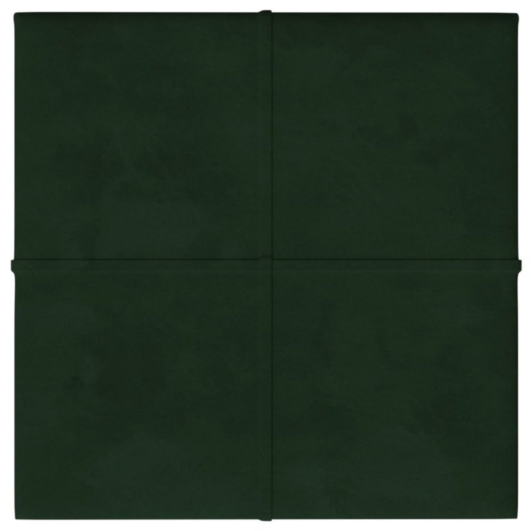 Panouri de perete 12 buc. verde închis 30x30 cm catifea 1,08 m²