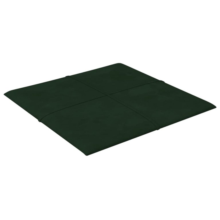 Panouri de perete 12 buc. verde închis 30x30 cm catifea 1,08 m²