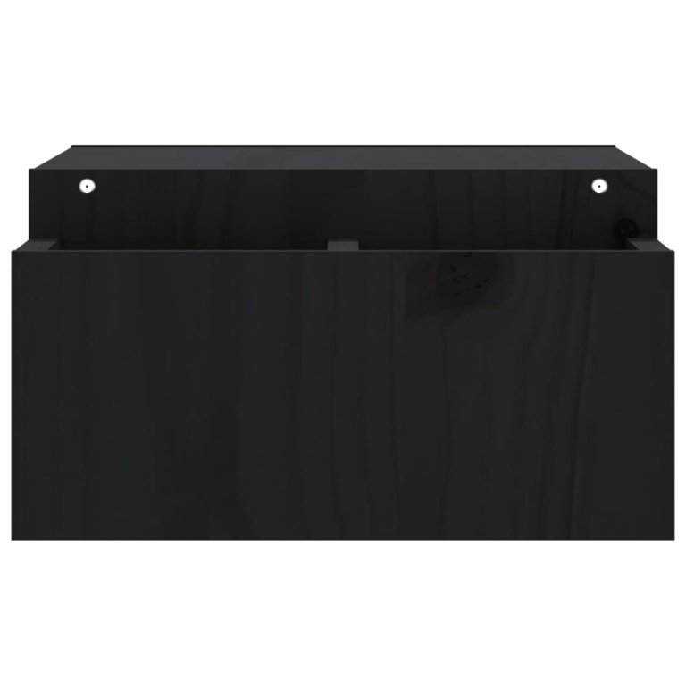 Suport pentru monitor, negru, 70x27,5x15 cm, lemn masiv de pin