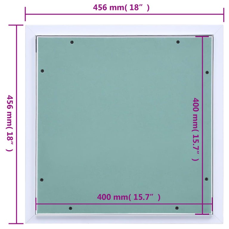 Trapă de acces din gips-carton, cadru de aluminiu, 400 x 400 mm