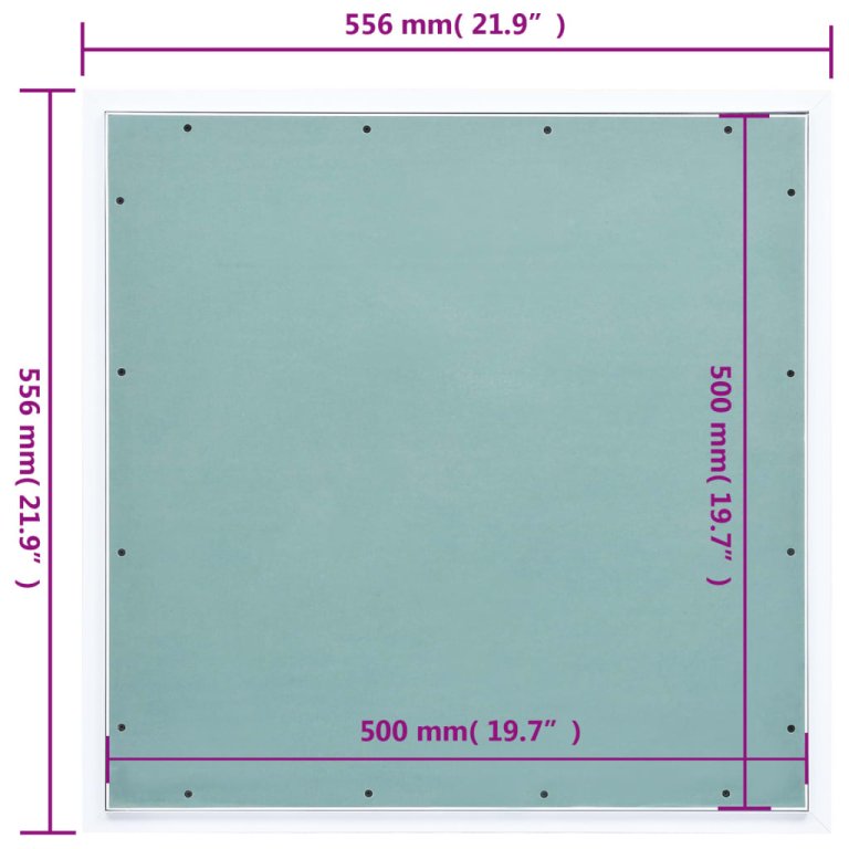 Trapă de acces din gips-carton, cadru de aluminiu, 500 x 500 mm