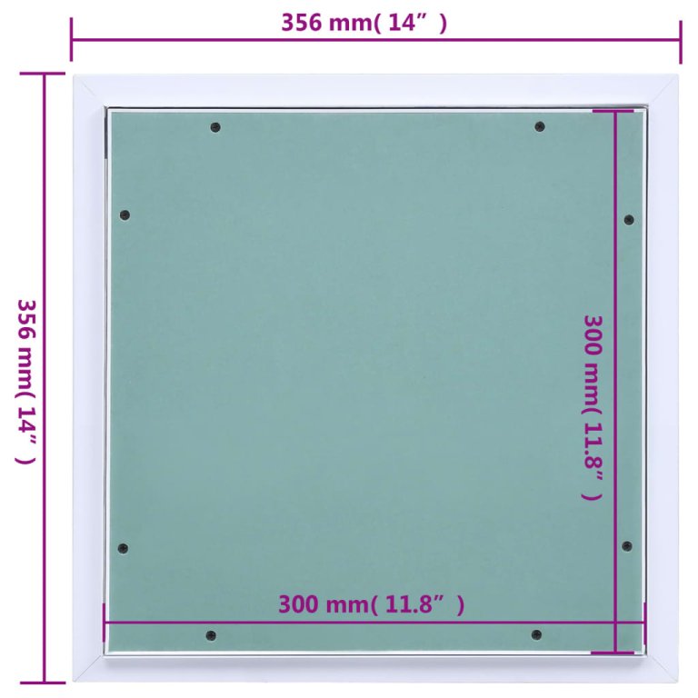 Trapă de acces din gips-carton, cadru de aluminiu, 300 x 300 mm