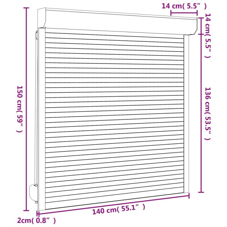 Oblon rulant, antracit, 140 x 150 cm, aluminiu