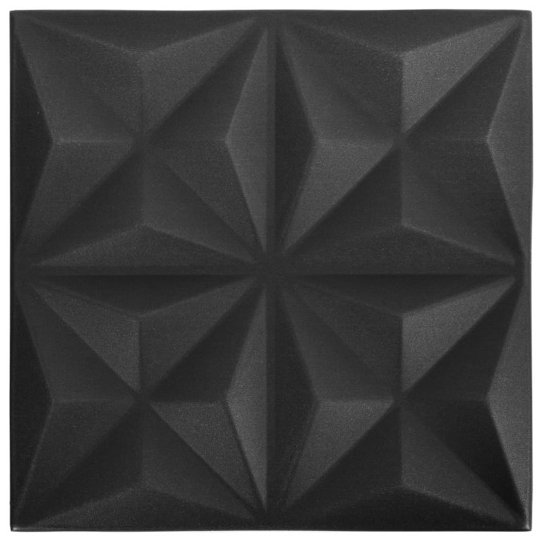 Panouri de perete 3D 24 buc. negru 50x50 cm model origami 6 m²