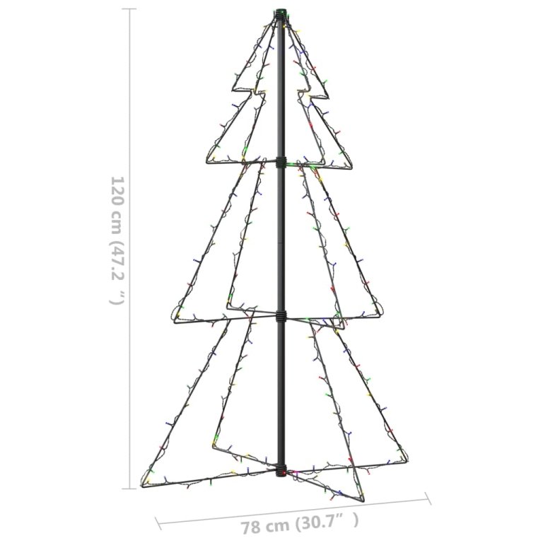 Brad Crăciun conic, 78x120 cm, 160 LED-uri, interior & exterior