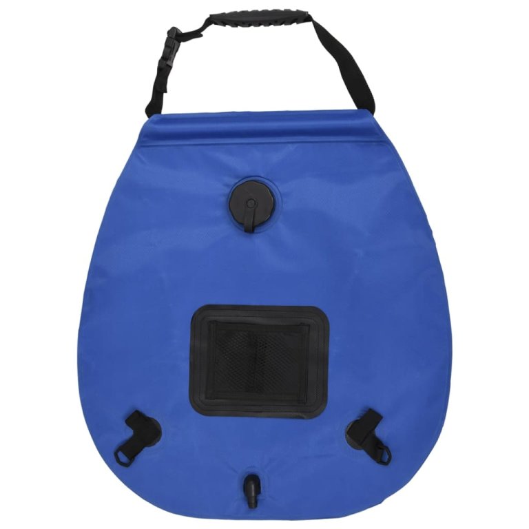 Sac de duș de camping, albastru, 20 L, PVC