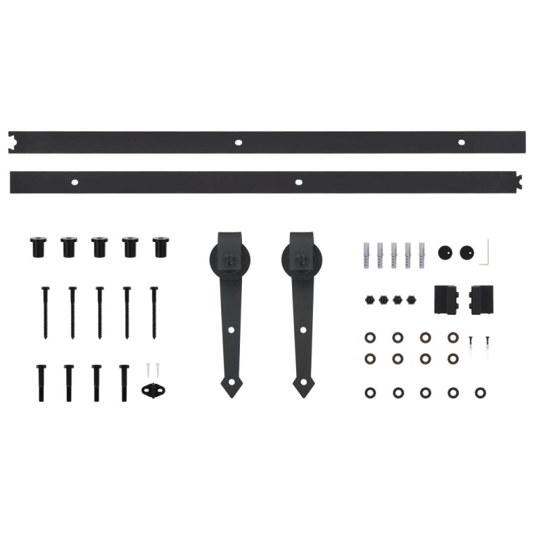 Set feronerie pentru uși glisante SKIEN, negru, 200 cm, oțel