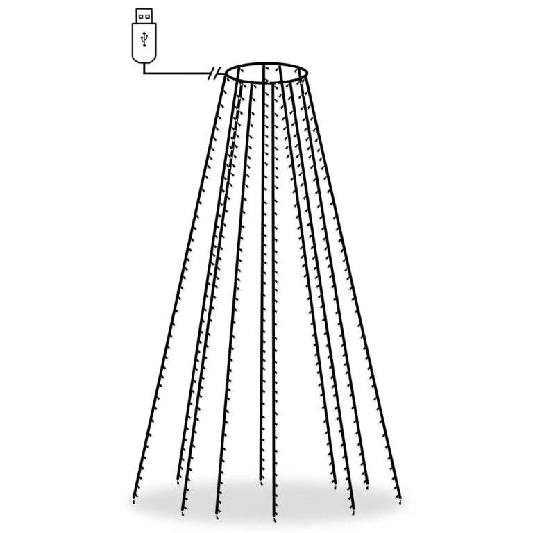 Instalație brad 500 LED-uri multicolor 500 cm interior/exterior