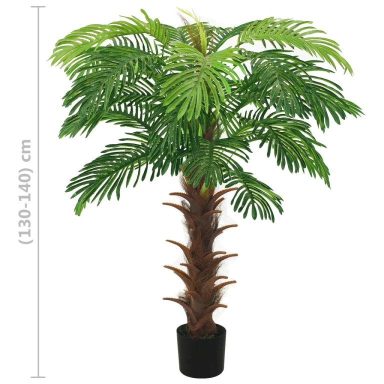 Palmier cycas artificial cu ghiveci, verde, 140 cm