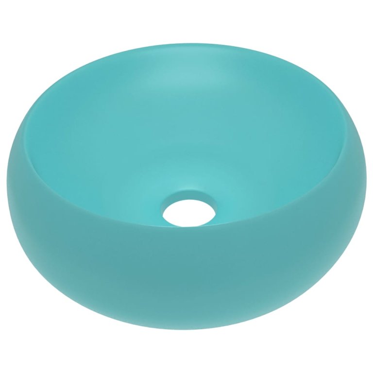 Chiuvetă baie lux verde deschis mat 40x15 cm ceramică rotund