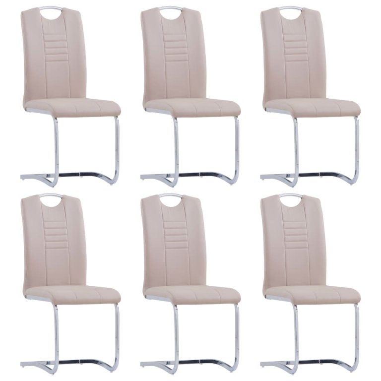 Set mobilier de bucătărie, 7 piese, cappuccino, piele ecologică