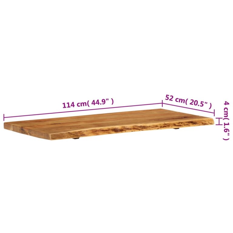 Blat lavoar de baie, 114x52x4 cm, lemn masiv de acacia