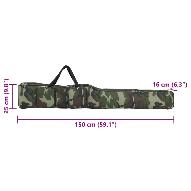 Geantă pentru undiță, verde camuflaj, 150 cm, țesătură oxford