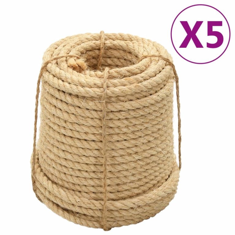 Frânghii de sisal, 5 buc., 16 mm, 100 m