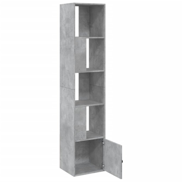 Bibliotecă, gri beton, 40x36x189 cm, lemn compozit