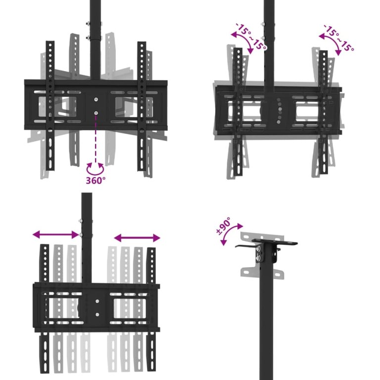 Suport TV de tavan ecran 32-65 inchi Max VESA 400x400 mm 40kg