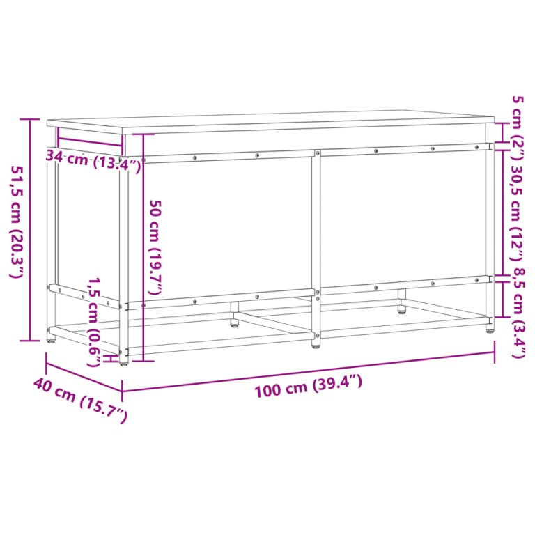 Cutie depozitare gri sonoma 100x40x51,5 cm lemn prelucrat