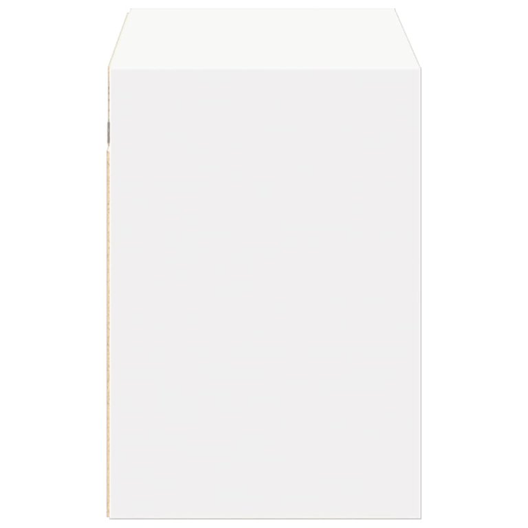 Comodă TV de perete cu lumini LED, alb, 100x31x45 cm