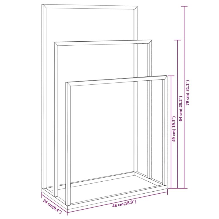 Suport de prosoape autonom, auriu, 48x24x79 cm, fier