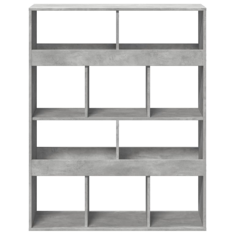 Bibliotecă, gri beton, 100x33x125,5 cm, lemn prelucrat