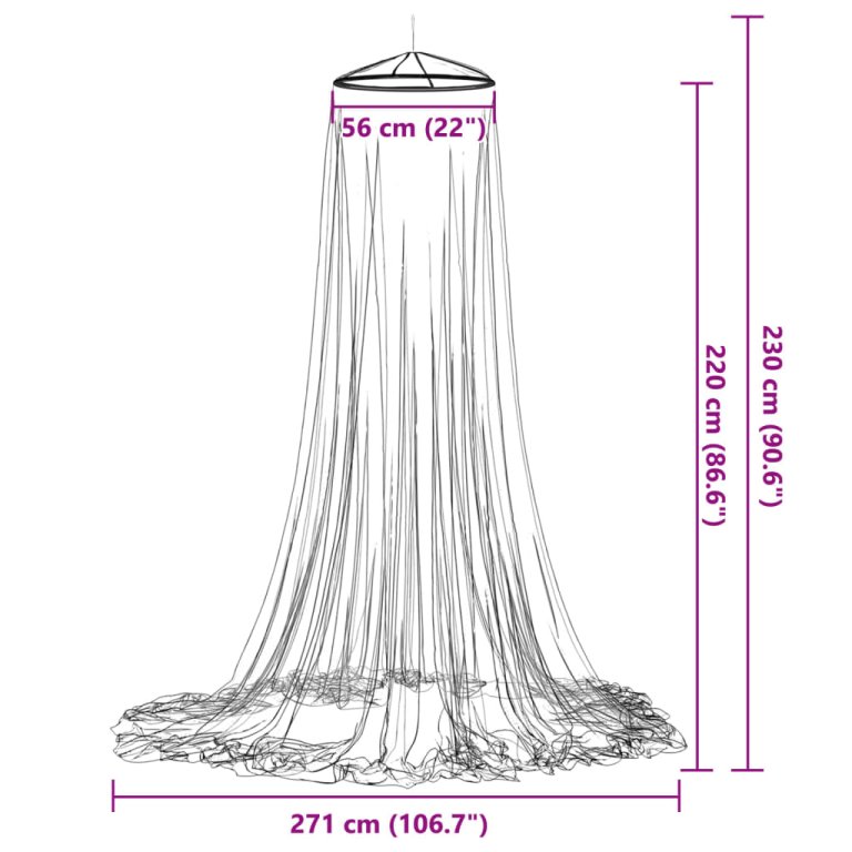 Plasa de tantari pentru pat 220 ochiuri alb 56x56x220 cm