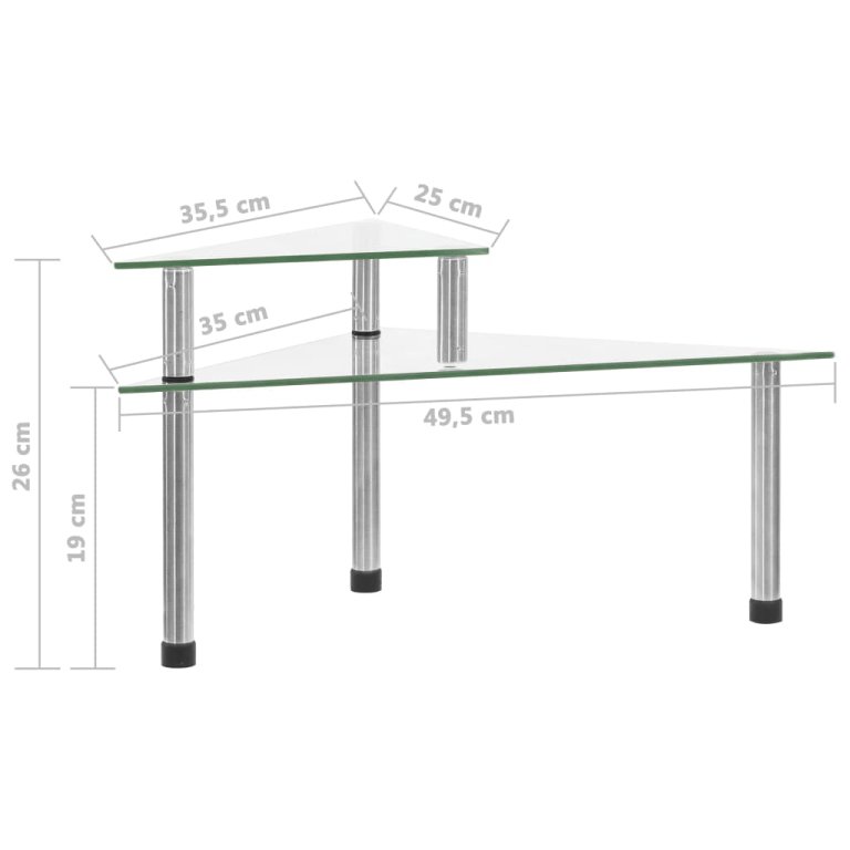 Raft de bucătărie transparent, 49,5x35x19 cm, sticlă securizată