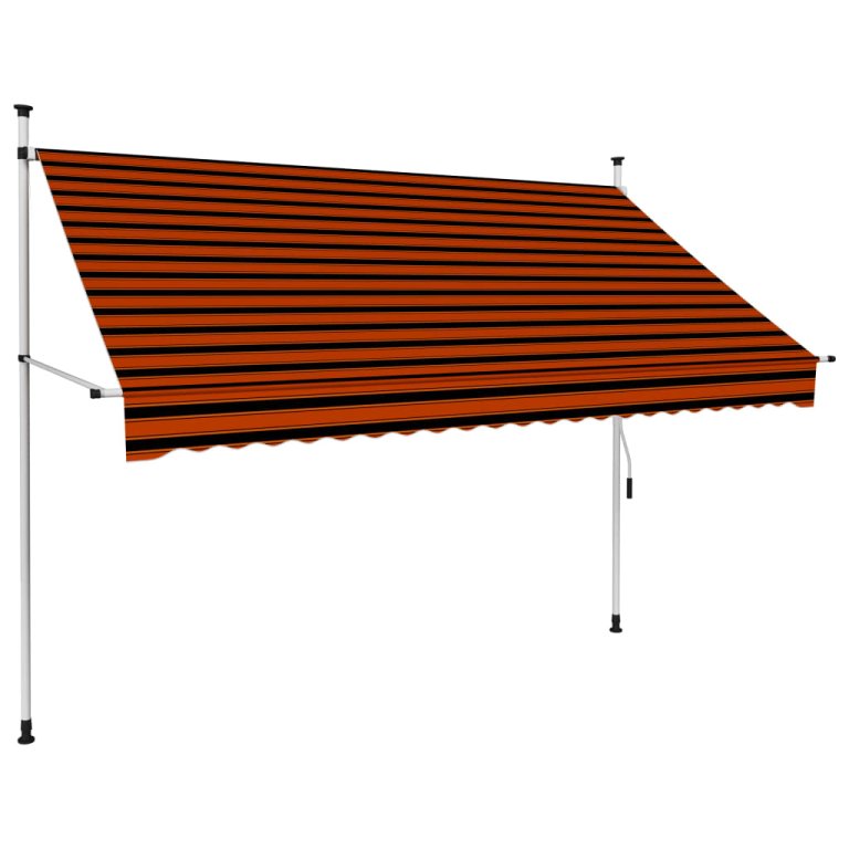 Copertină retractabilă manual, portocaliu și maro, 250 cm