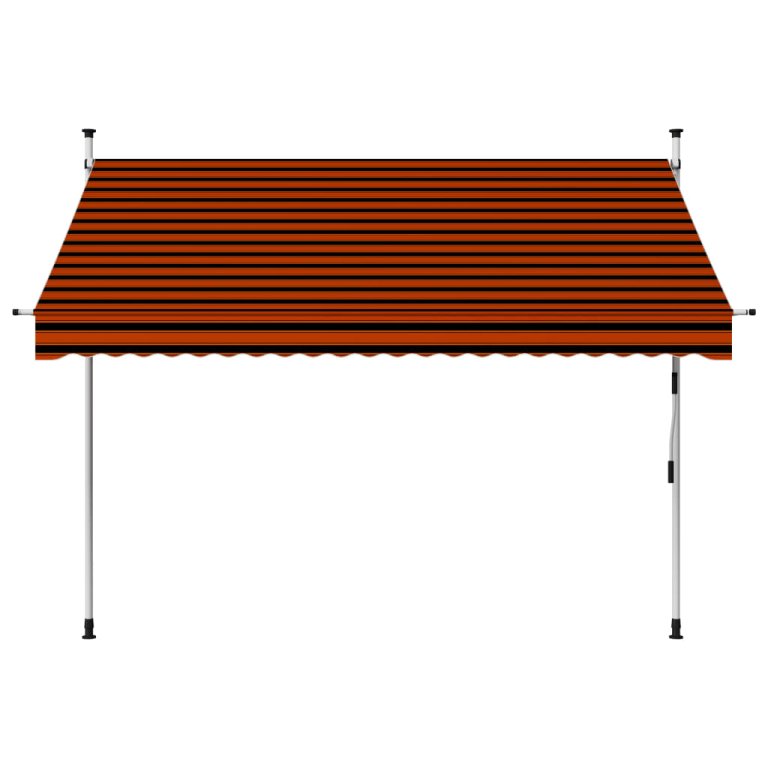 Copertină retractabilă manual, portocaliu și maro, 250 cm