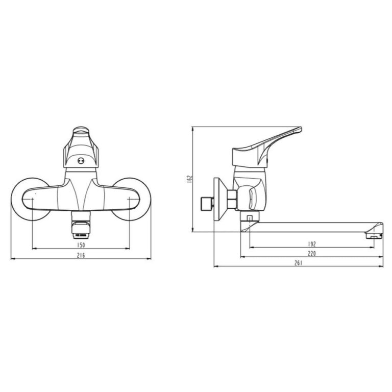 SCHÜTTE Baterie mixer de chiuvetă de perete ATTICA, crom