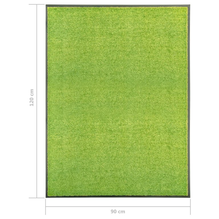 Covoraș de ușă lavabil verde 90x120 cm