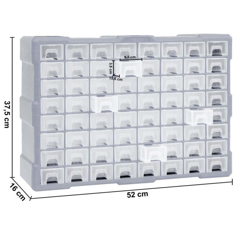 Organizator cu 64 de sertare, 52 x 16 x 37,5 cm