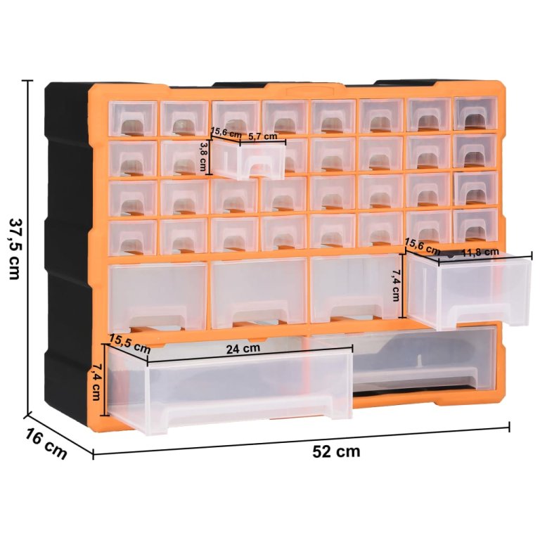 Organizator cu 38 de sertare, 52 x 16 x 37,5 cm