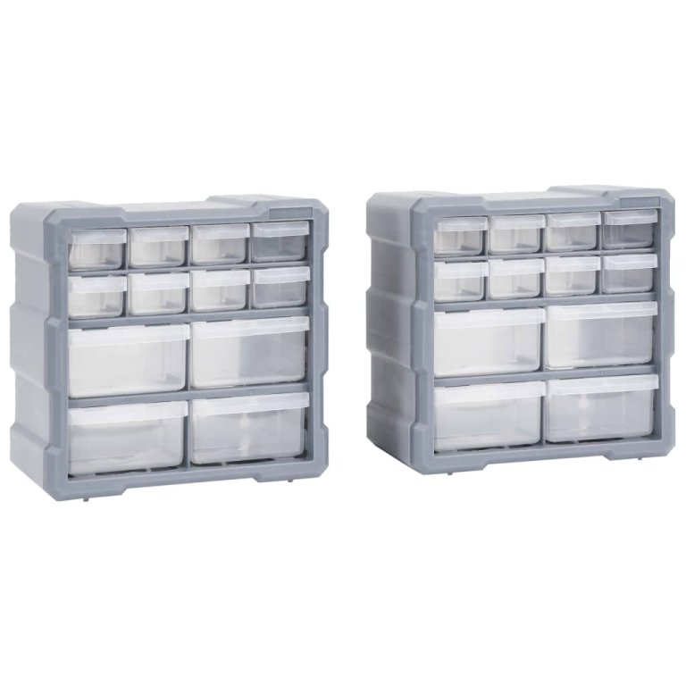 Organizatoare cu 12 sertare, 2 buc., 26,5 x 16 x 26 cm