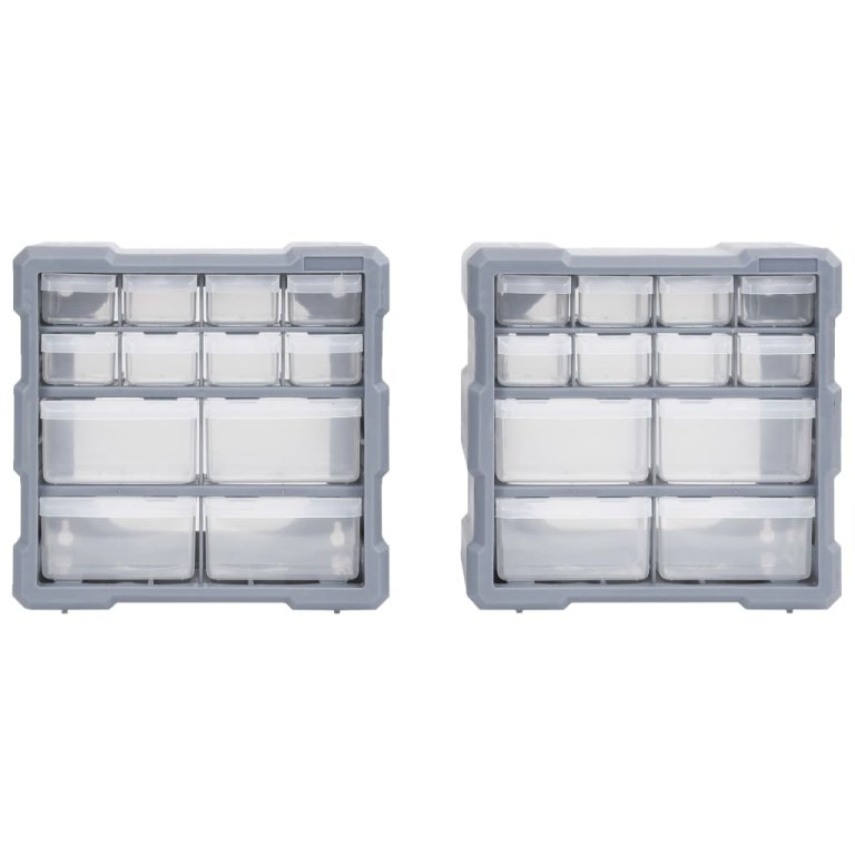 Organizatoare cu 12 sertare, 2 buc., 26,5 x 16 x 26 cm