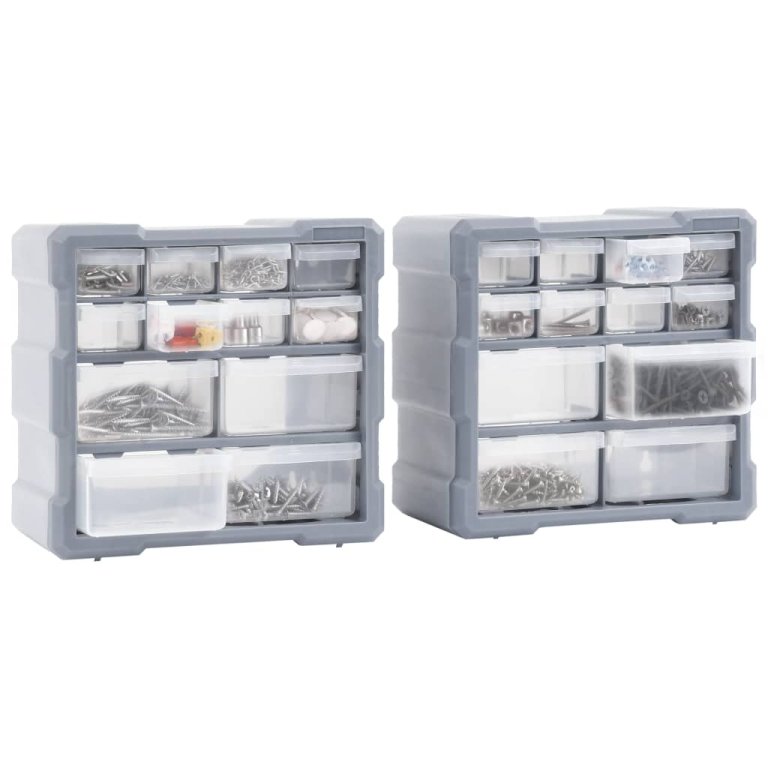 Organizatoare cu 12 sertare, 2 buc., 26,5 x 16 x 26 cm