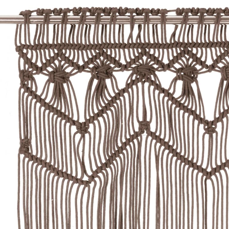 Perdea macrame, gri taupe,140 x 240 cm, bumbac