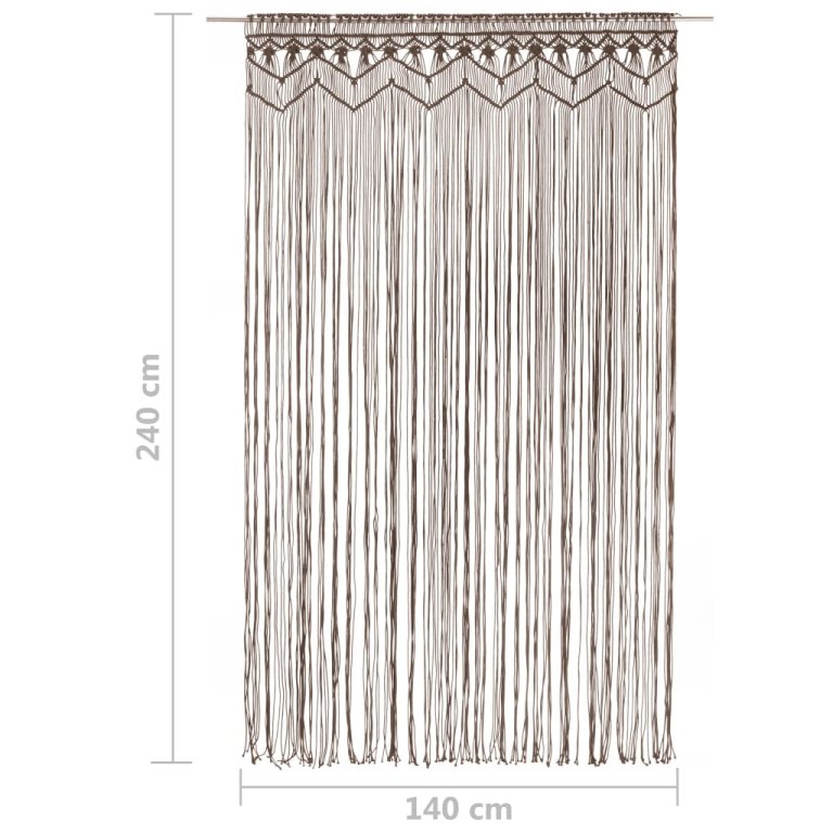 Perdea macrame, gri taupe,140 x 240 cm, bumbac