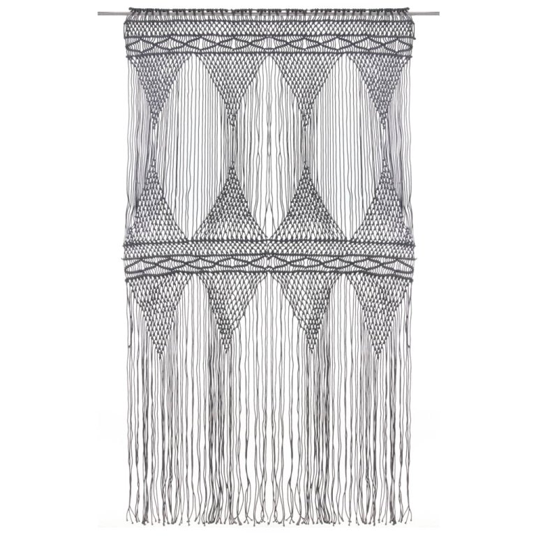 Perdea macrame, antracit, 140 x 240 cm, bumbac