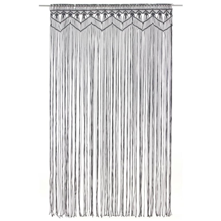 Perdea macrame, antracit, 140 x 240 cm, bumbac