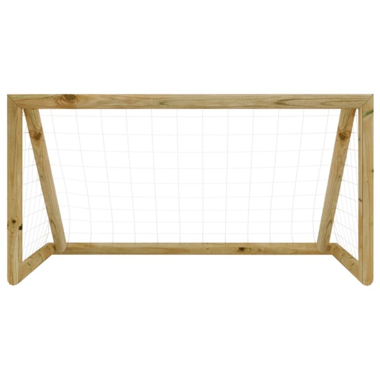 Poartă de fotbal cu plasă, 160x80x100 cm, lemn de pin tratat