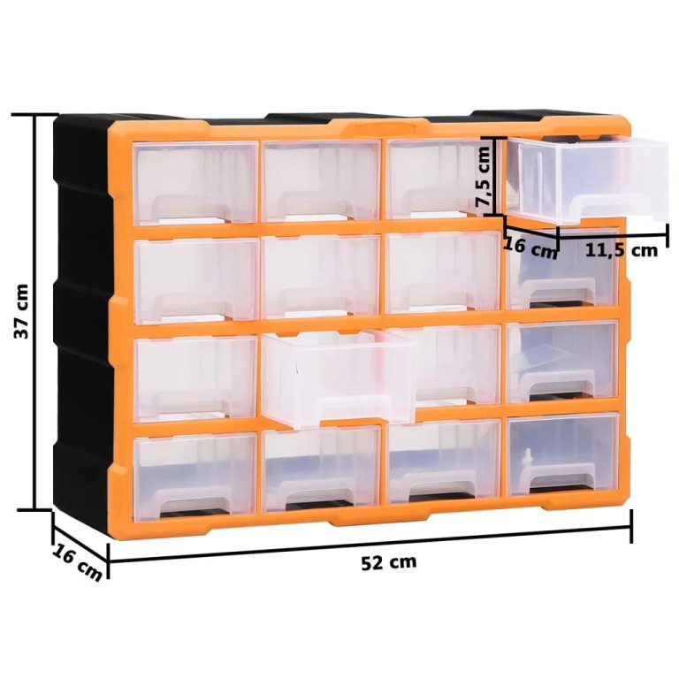 Organizator cu 16 sertare medii, 52x16x37 cm