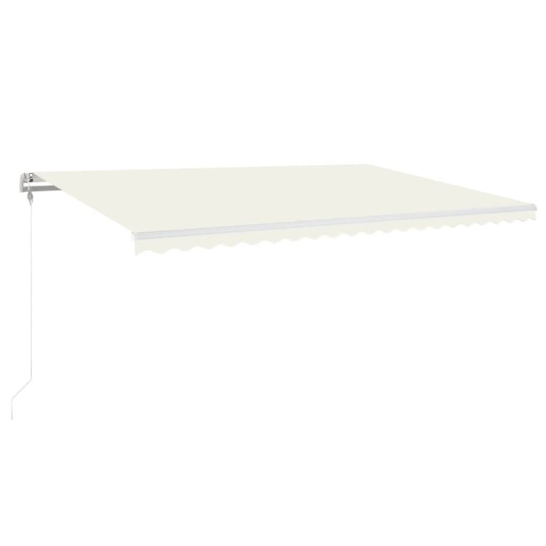 Copertină automată cu senzor vânt & LED, crem, 500x300 cm