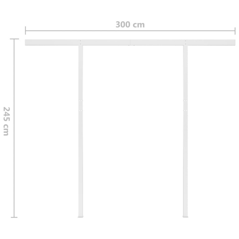 Copertină retractabilă manual cu stâlpi portocaliu/maro 3x2,5 m