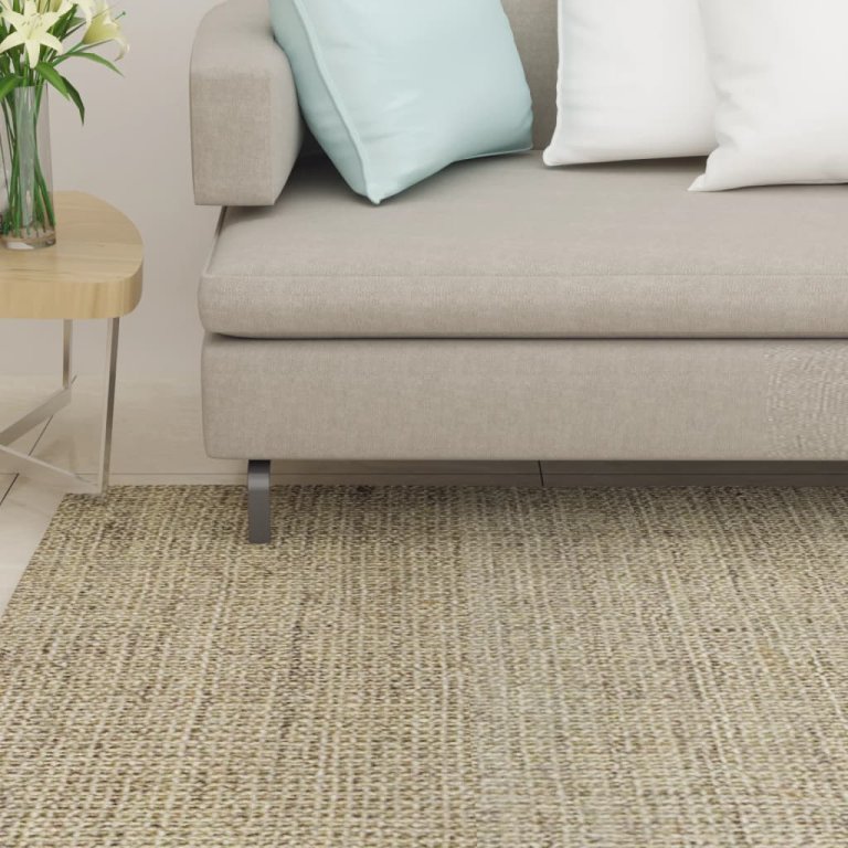 Covor din sisal natural, verde, 80x250 cm